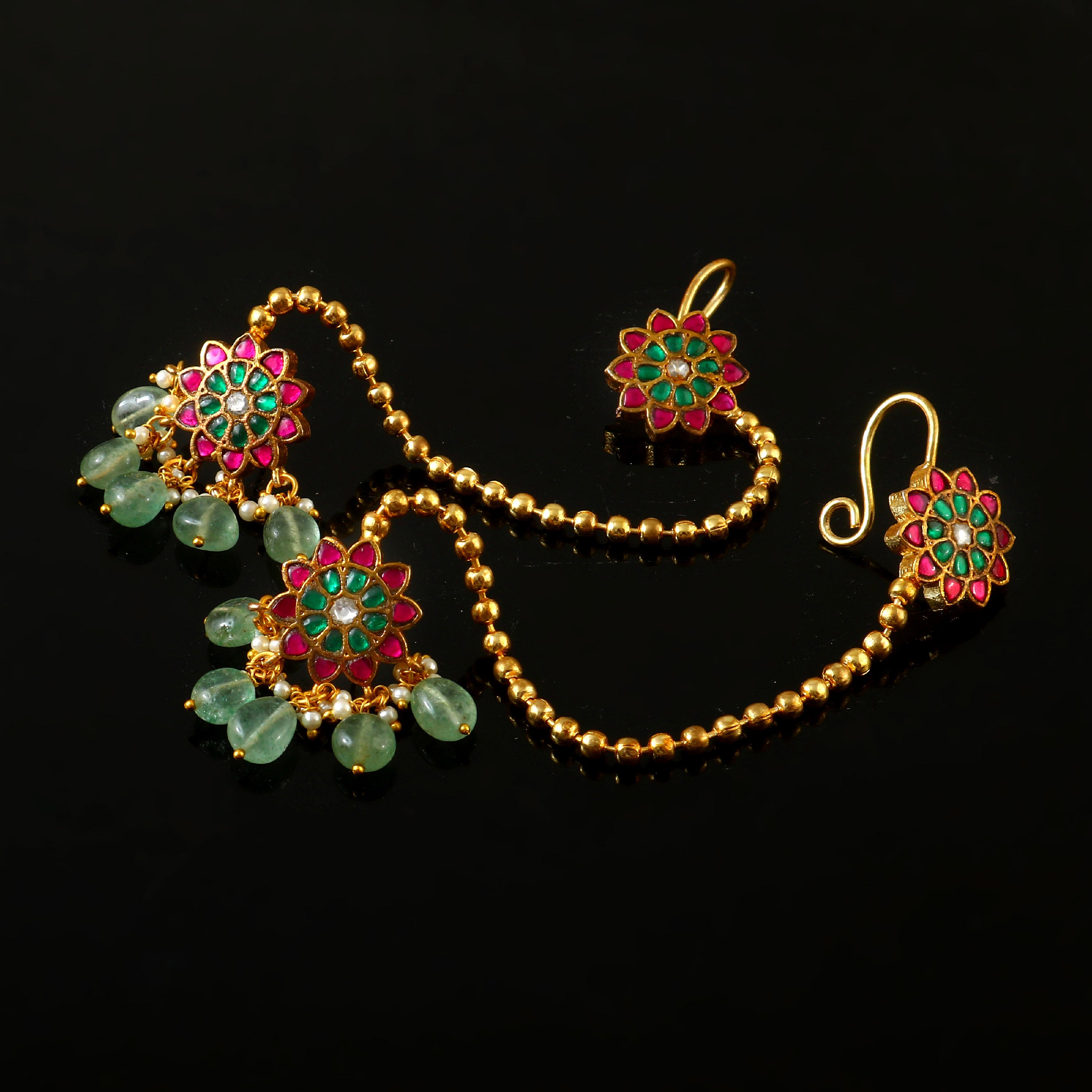 ER-148 - Jadau Kundan Earring with Emerald