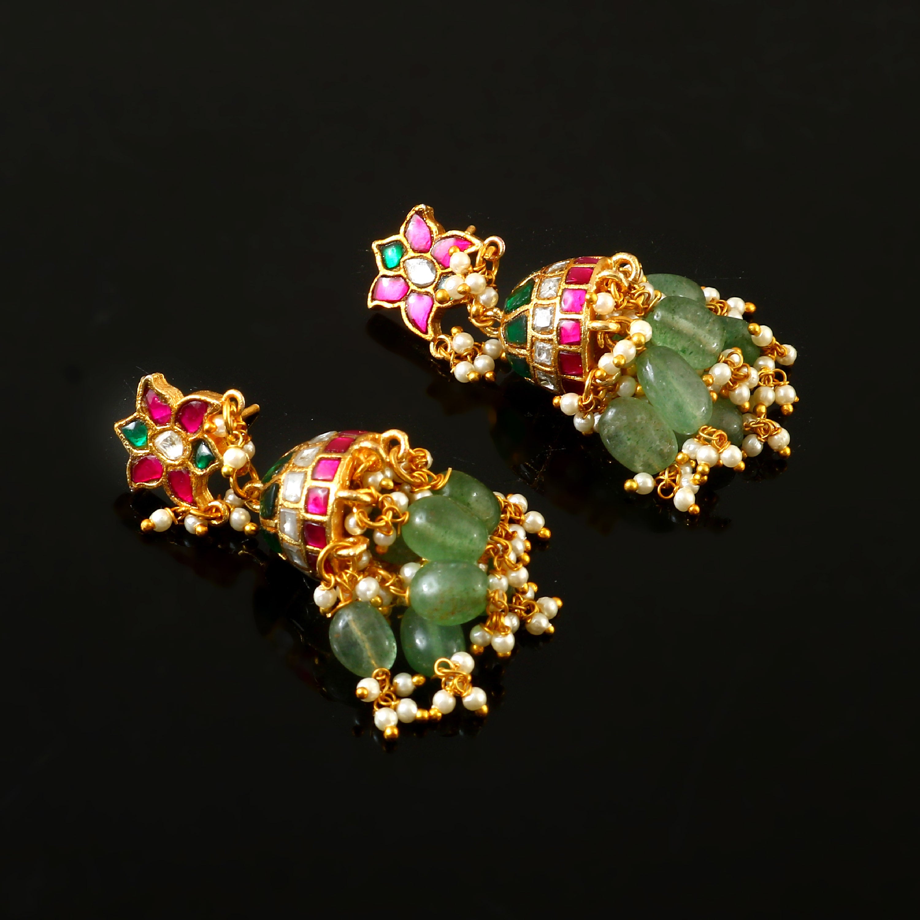 ER-149 - Jadau Kundan Earring with Emerald