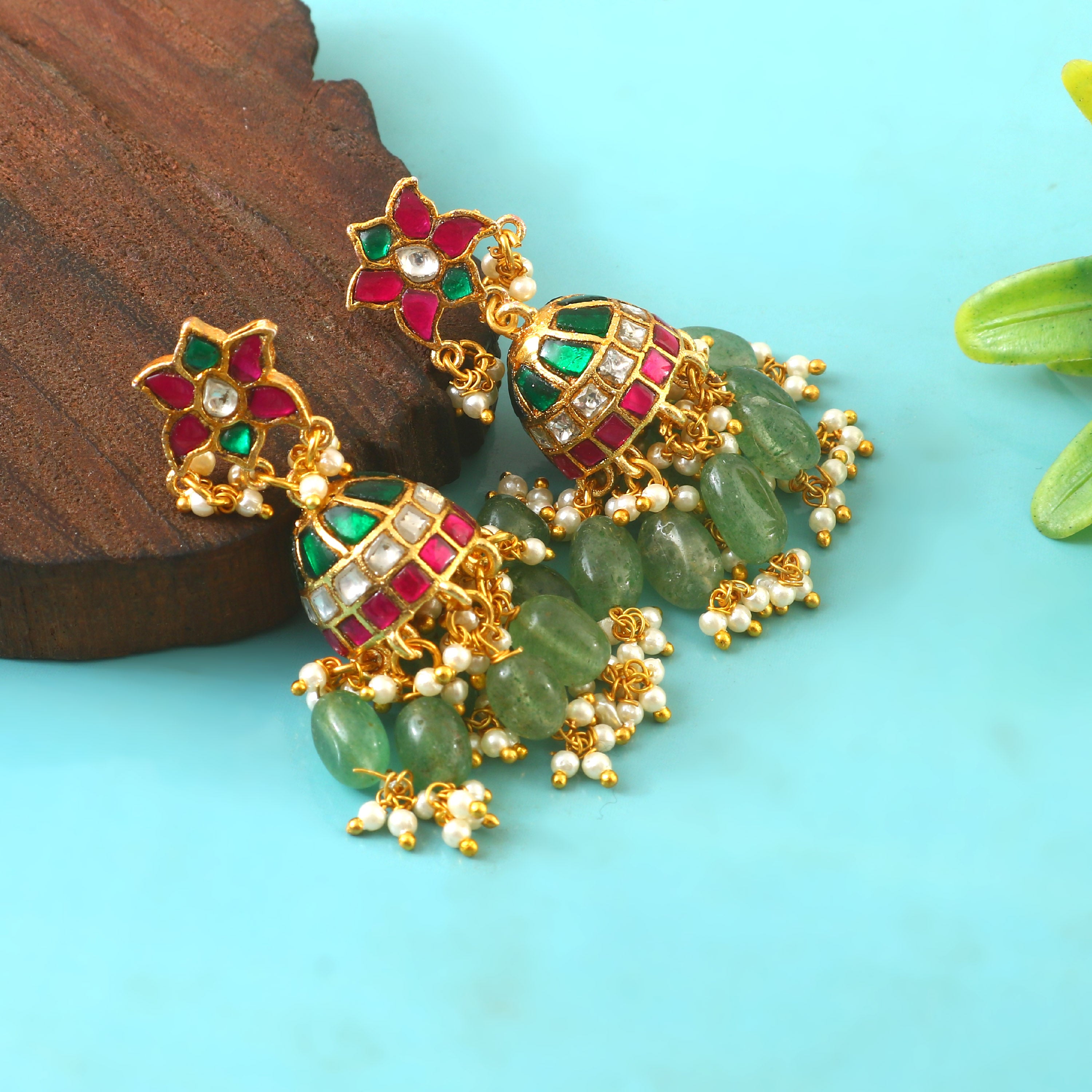 ER-149 - Jadau Kundan Earring with Emerald