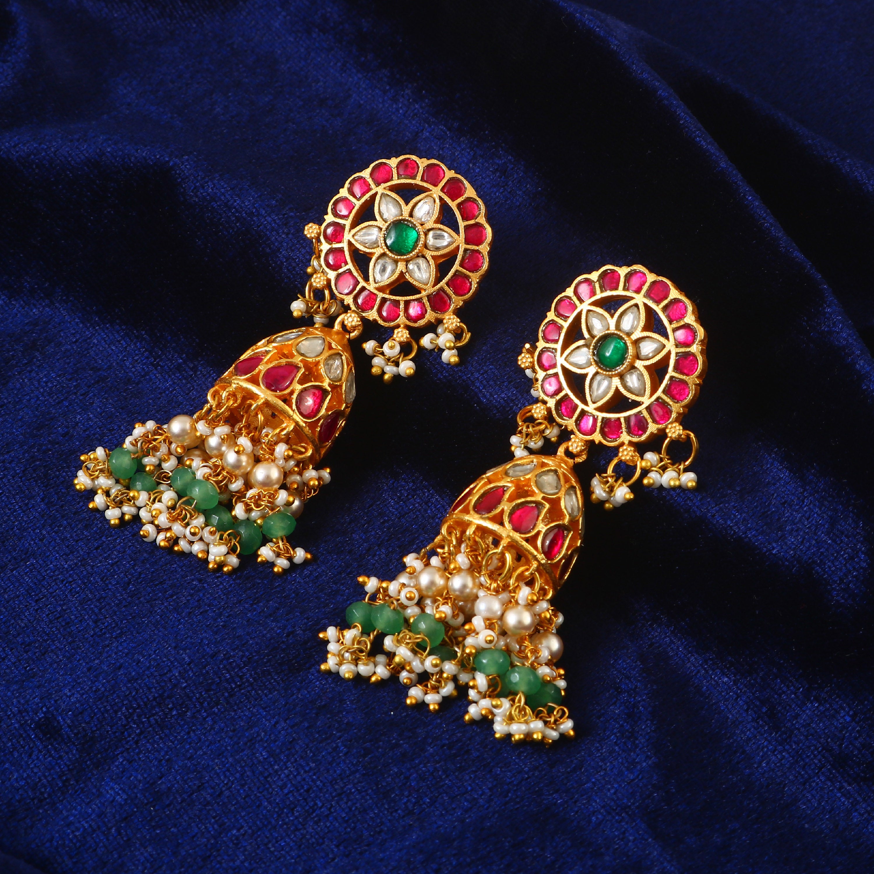 ER-151 - Jadau Kundan Earring with Emerald