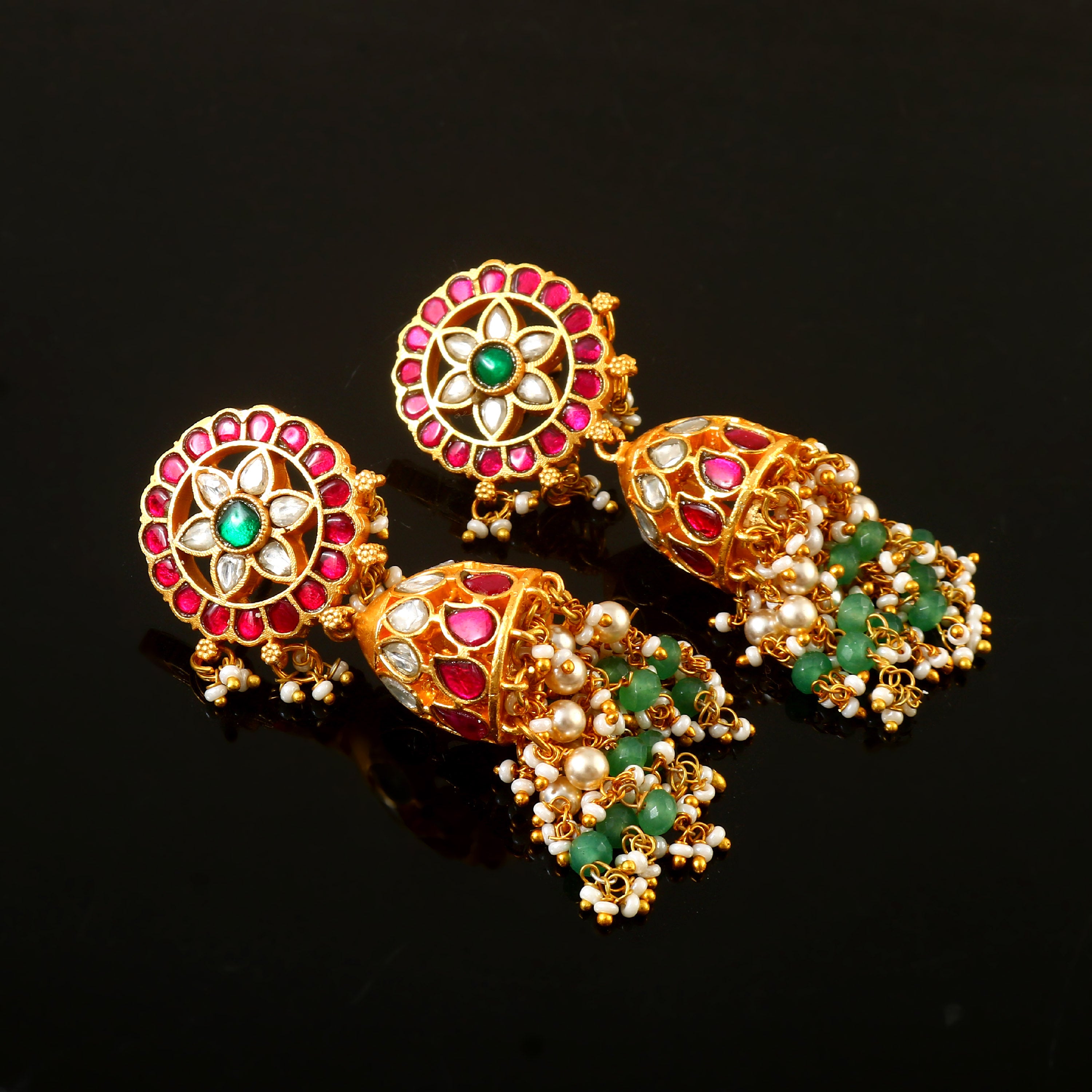 ER-151 - Jadau Kundan Earring with Emerald