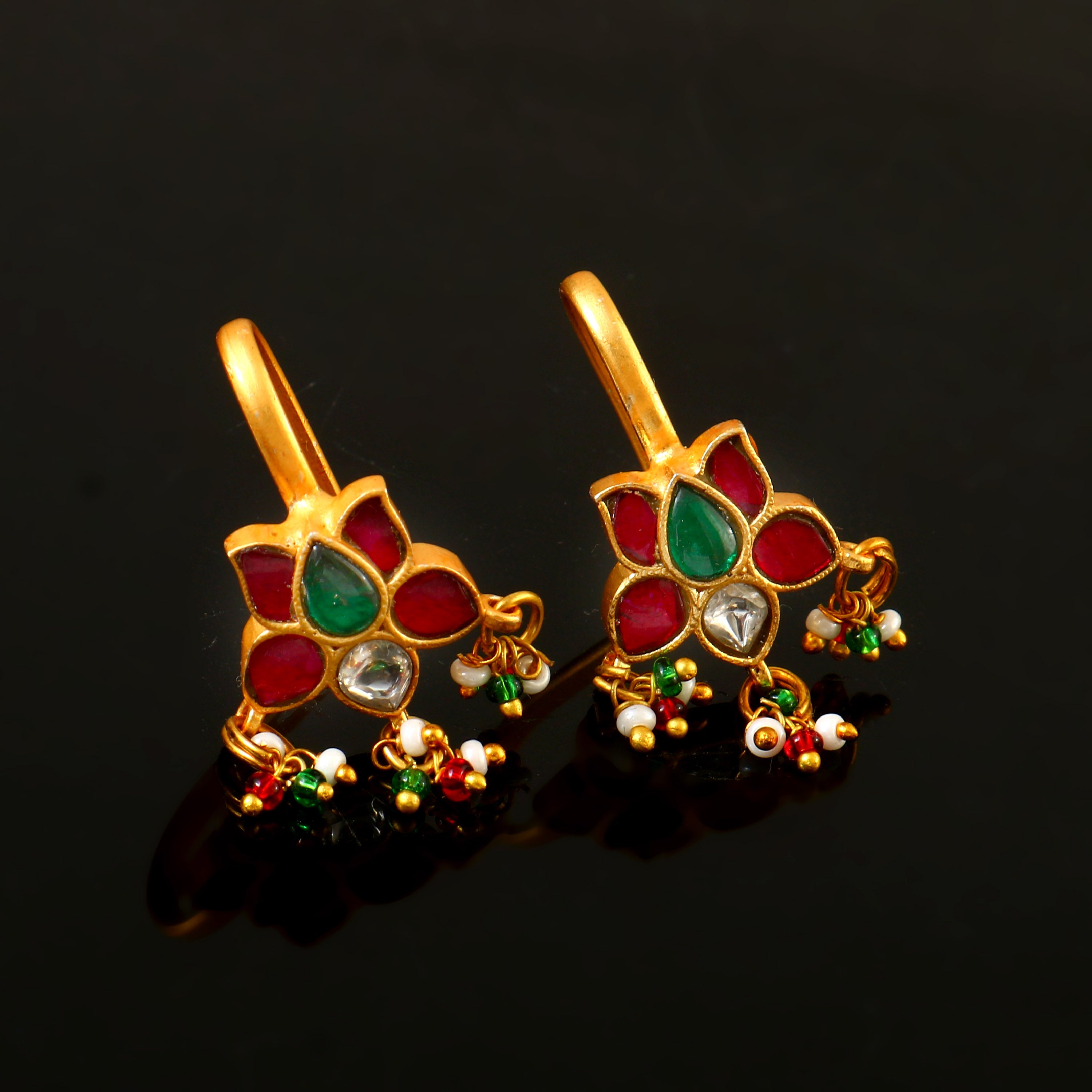 ER-152 - Jadau Kundan Earring with Emerald