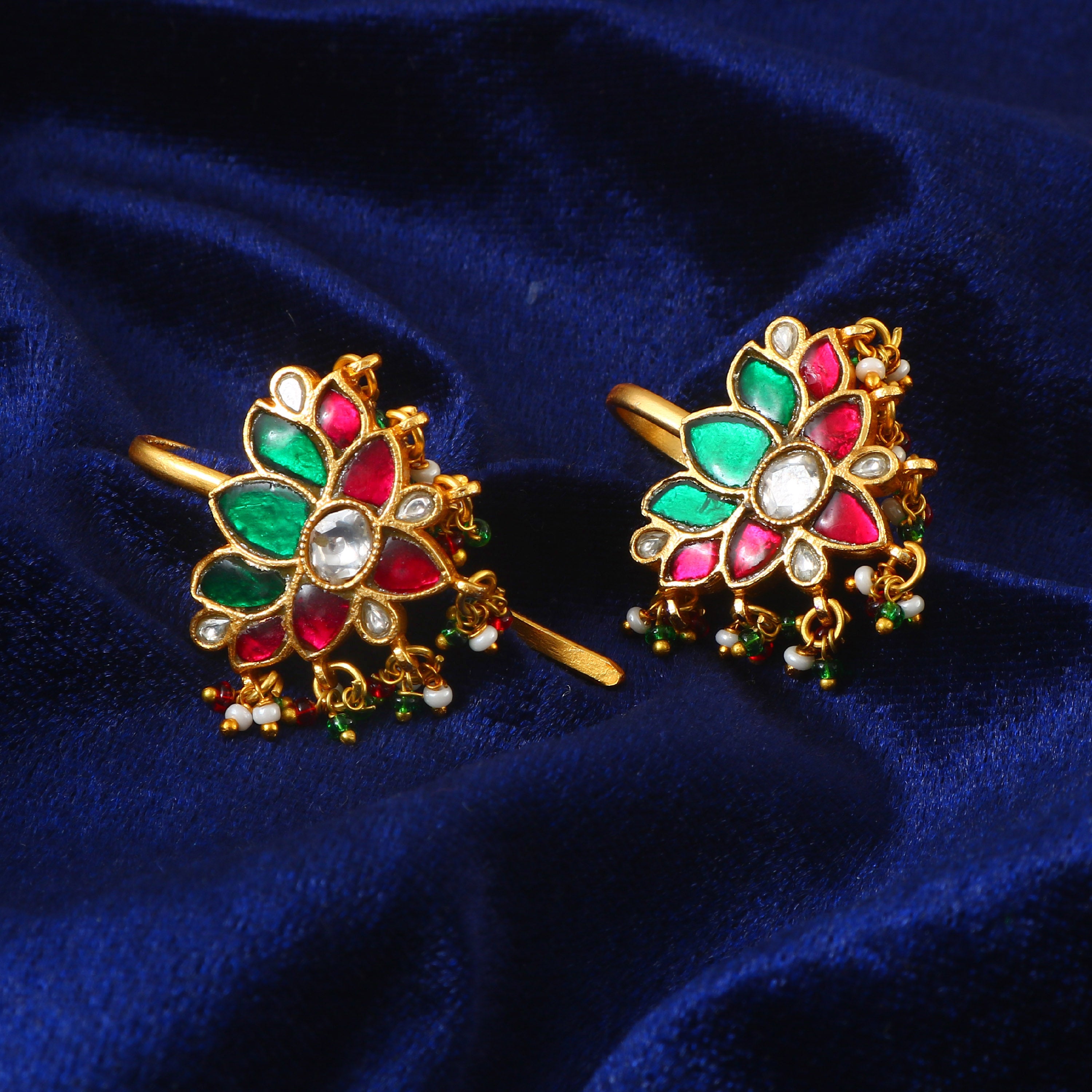 ER-153 - Jadau Kundan Earring with Emerald