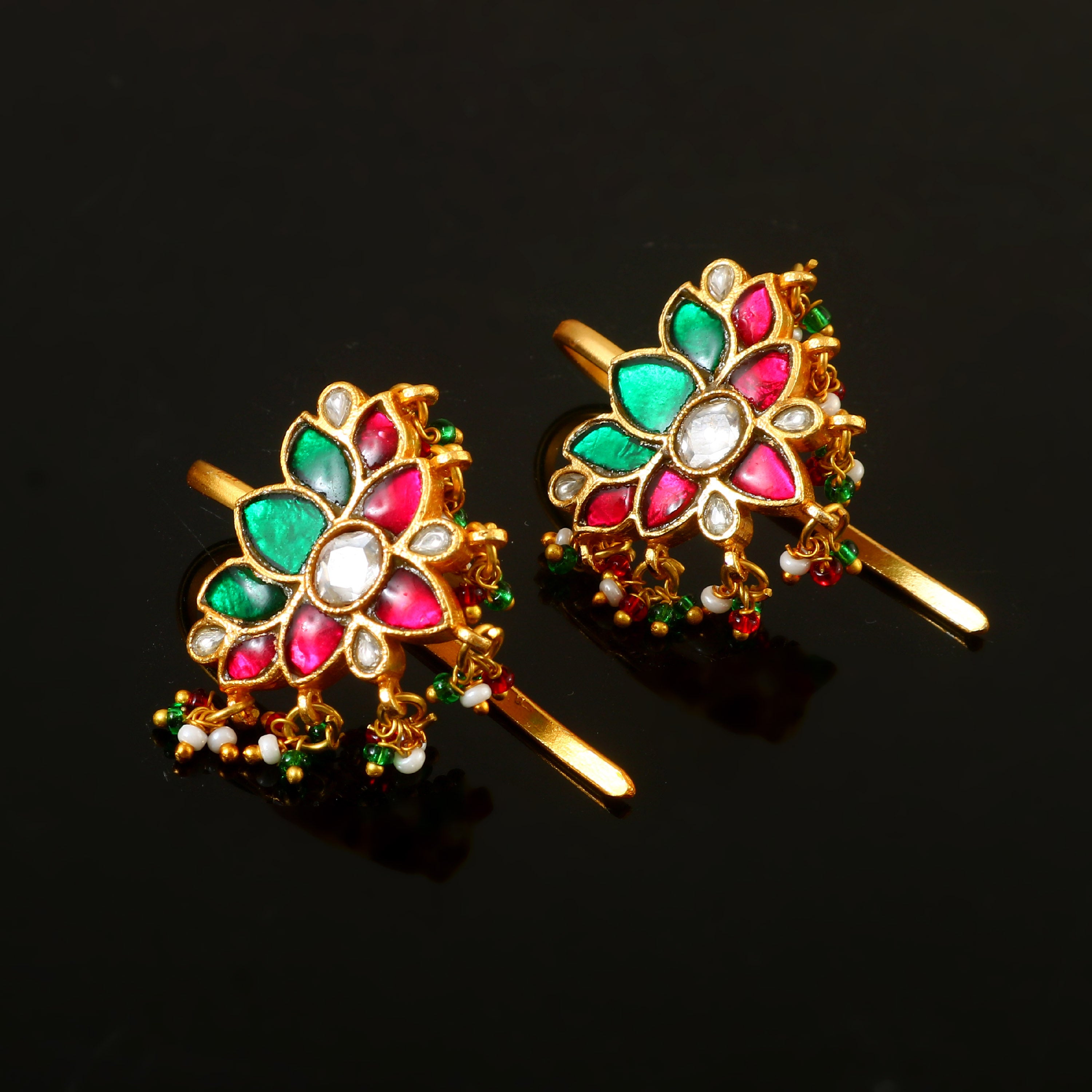 ER-153 - Jadau Kundan Earring with Emerald
