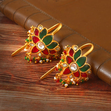 ER-153 - Jadau Kundan Earring with Emerald