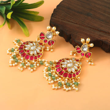 ER-155 - Jadau Kundan Earring with Emerald