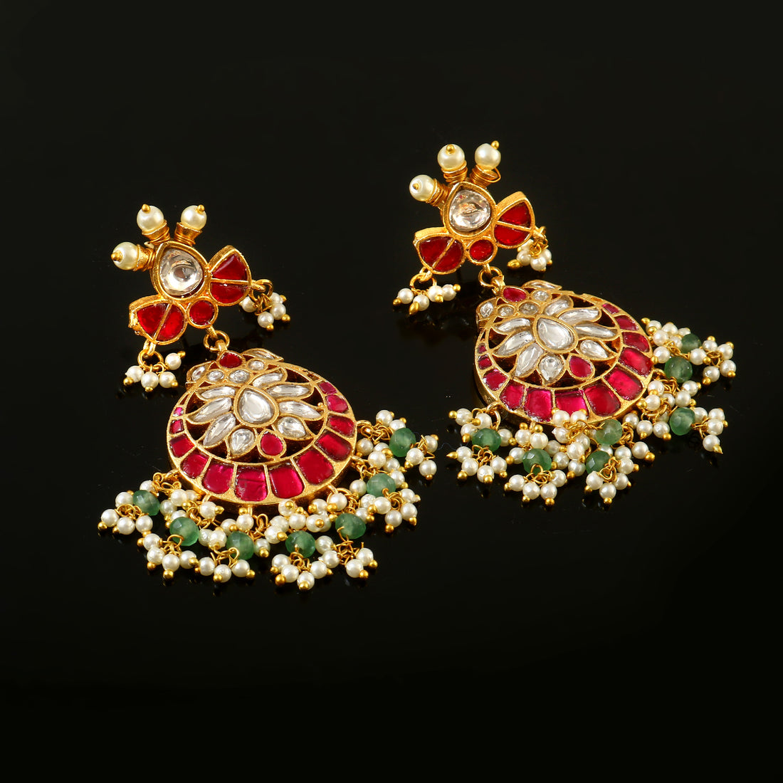 ER-155 - Jadau Kundan Earring with Emerald