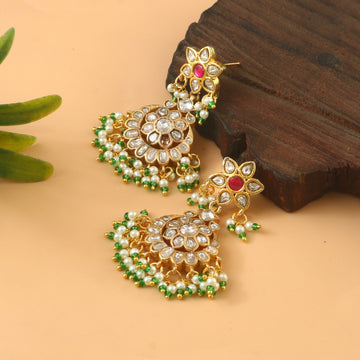 ER-160 - Jadau Kundan Earring with Emerald