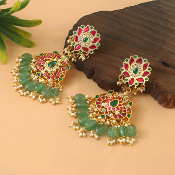 ER-161 - Jadau Kundan Earring with Emerald
