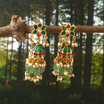 ER-162 - Jadau Kundan Earring with Emerald