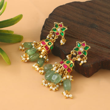 ER-163 - Jadau Kundan Earring with Emerald
