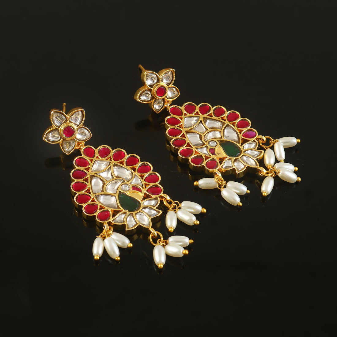 ER-166 - Jadau Kundan Earring with Emerald