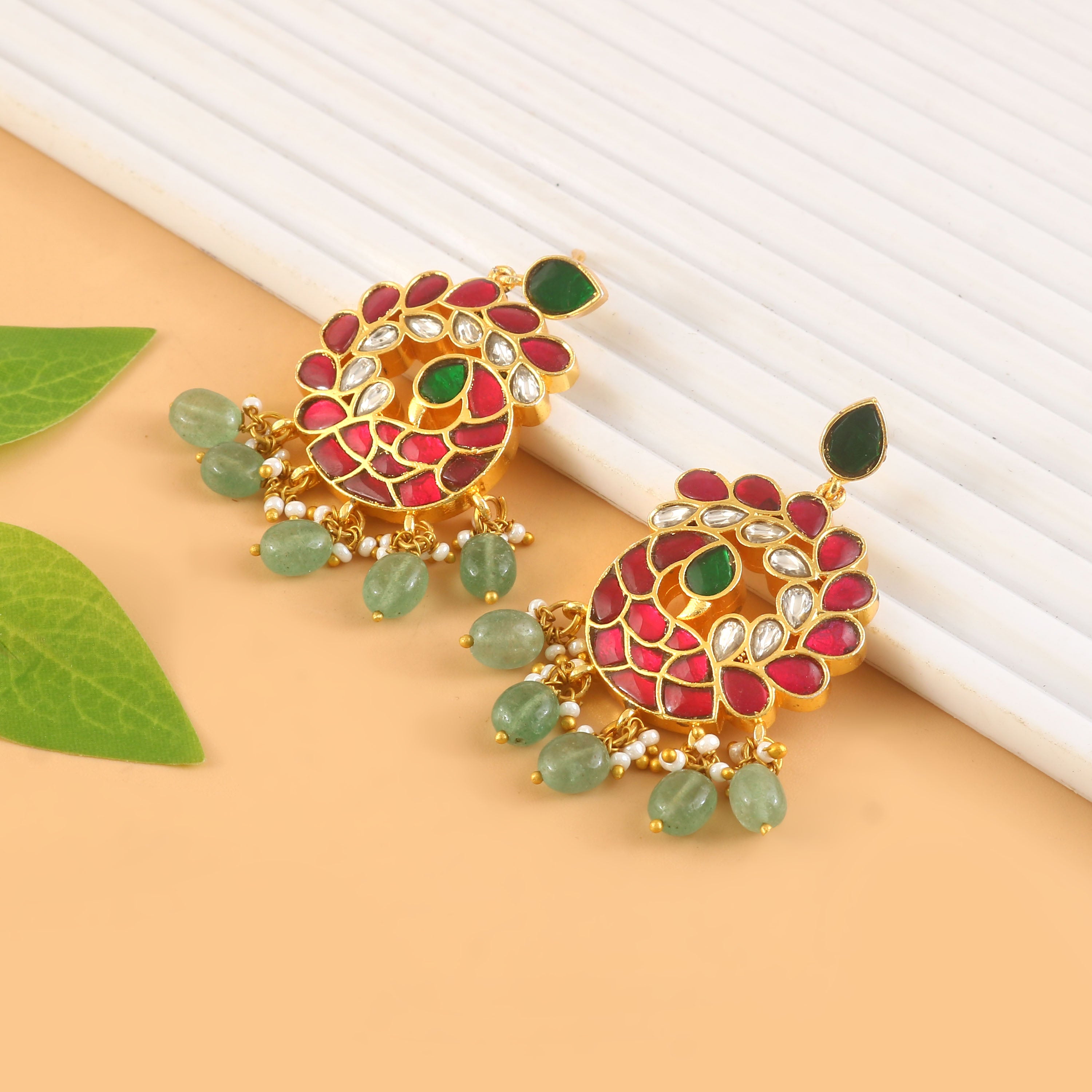 ER-167 - Jadau Kundan Earring with Emerald