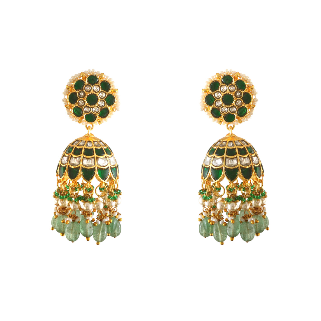 ER-168 - Jadau Kundan Earring with Emerald