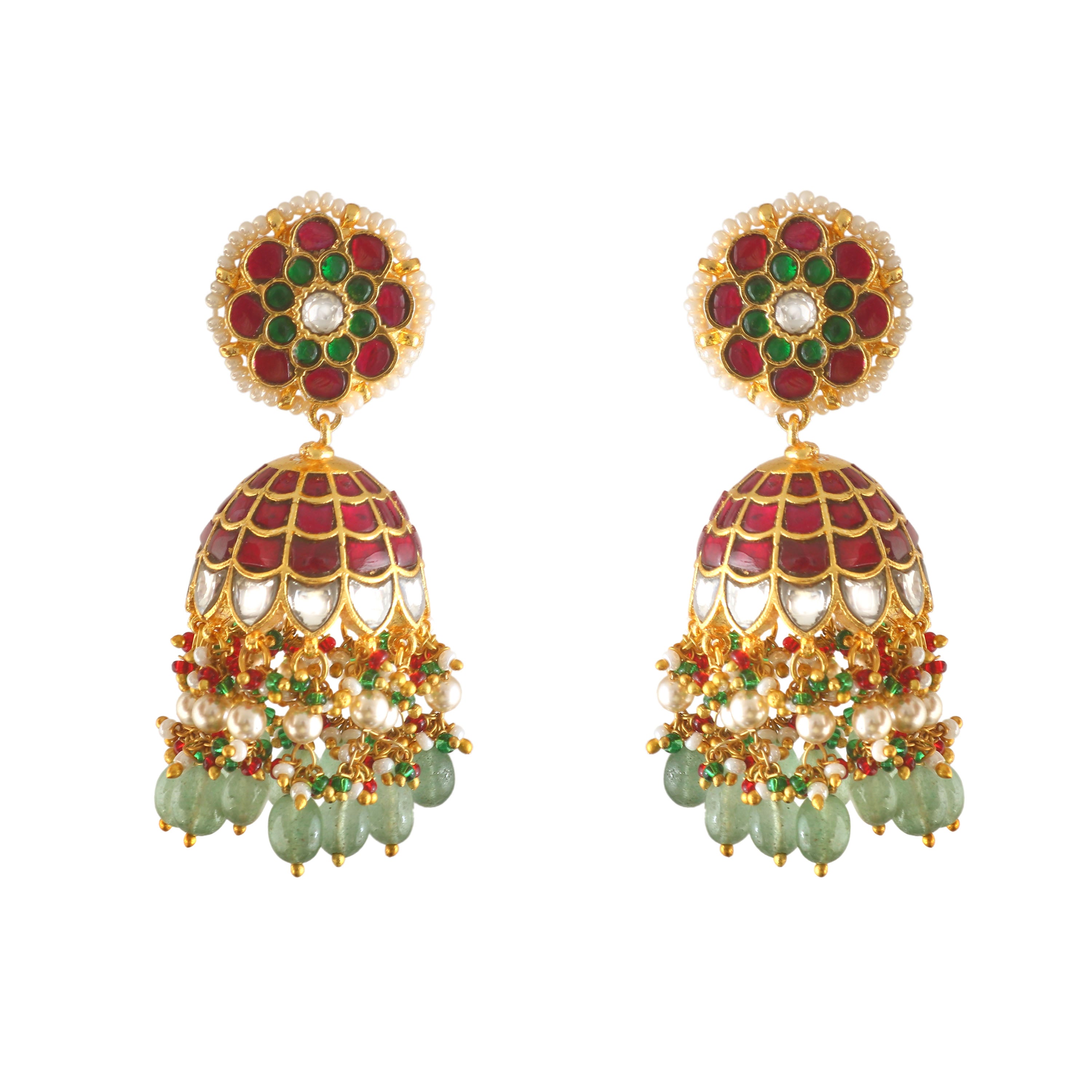 ER-169 - Jadau Kundan Earring with Emerald
