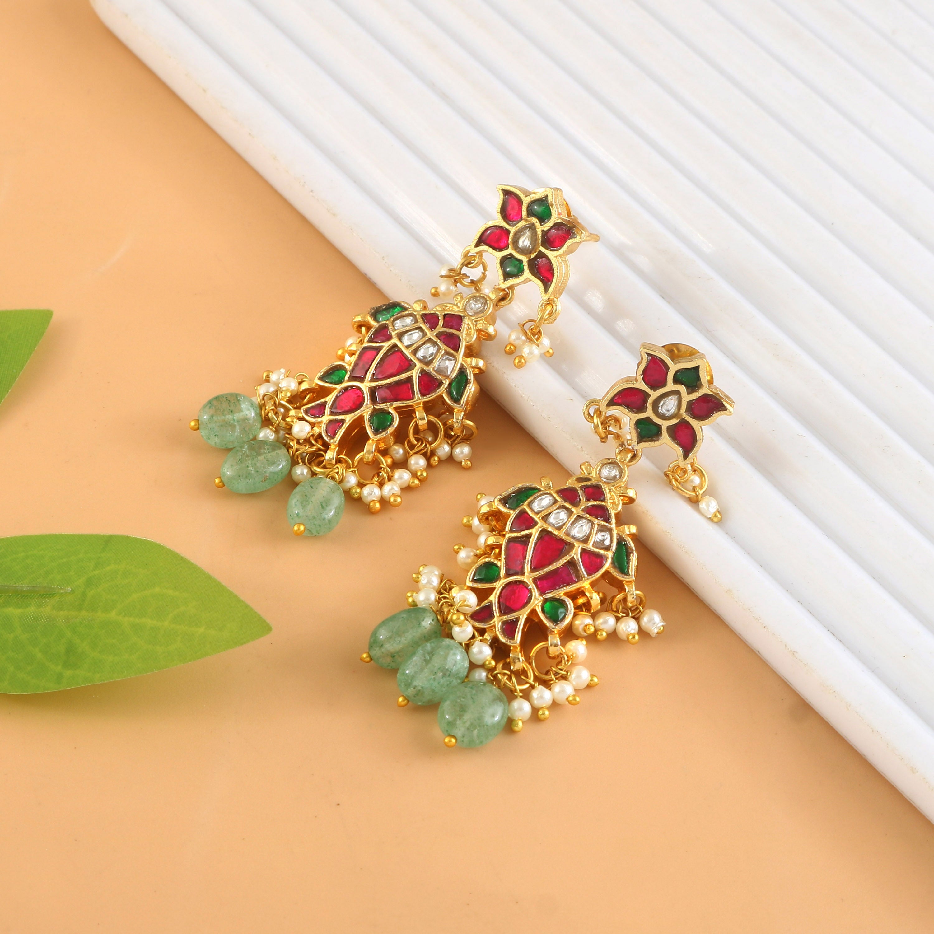 ER-172 - Jadau Kundan Earring with Emerald