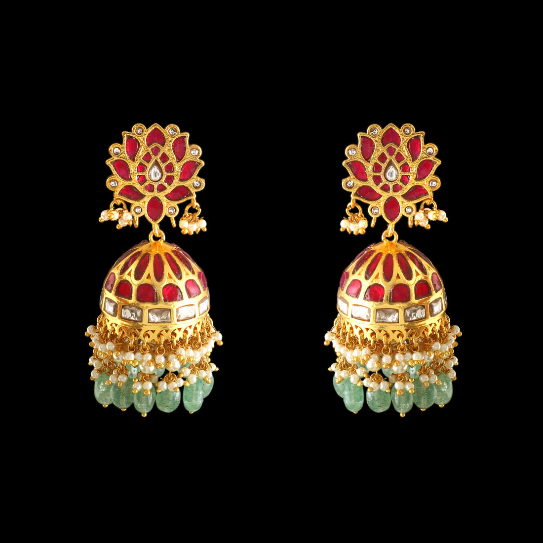 ER-173 - Jadau Kundan Earring with Emerald