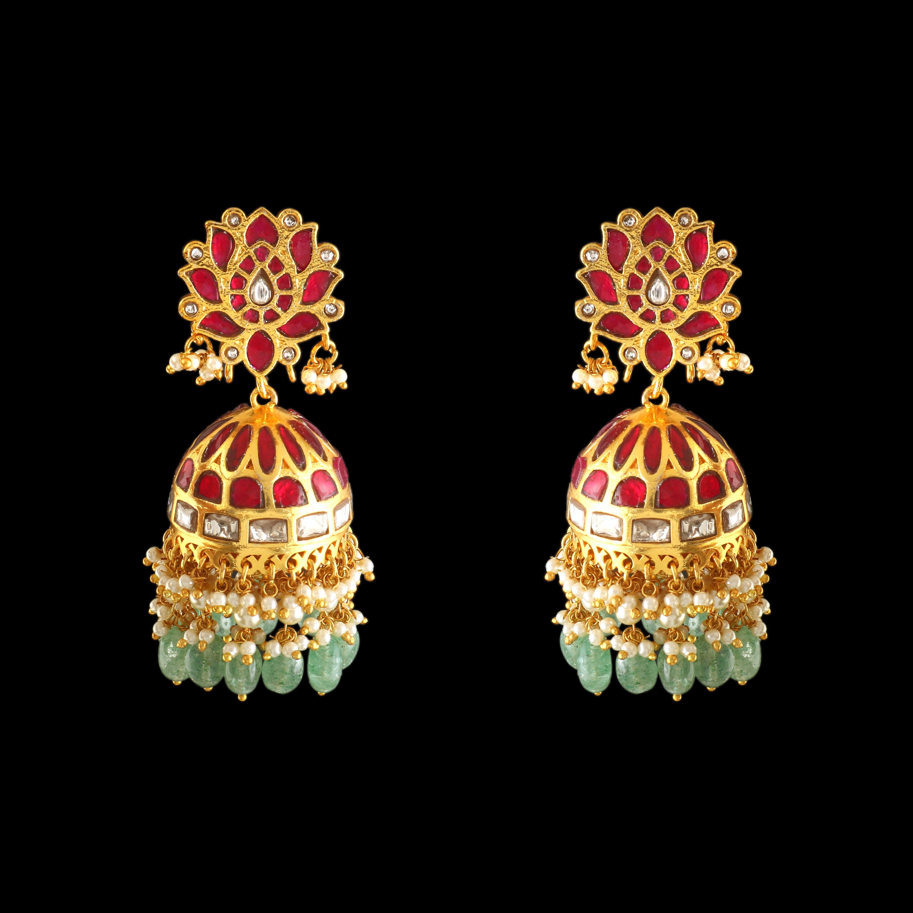 ER-173 - Jadau Kundan Earring with Emerald