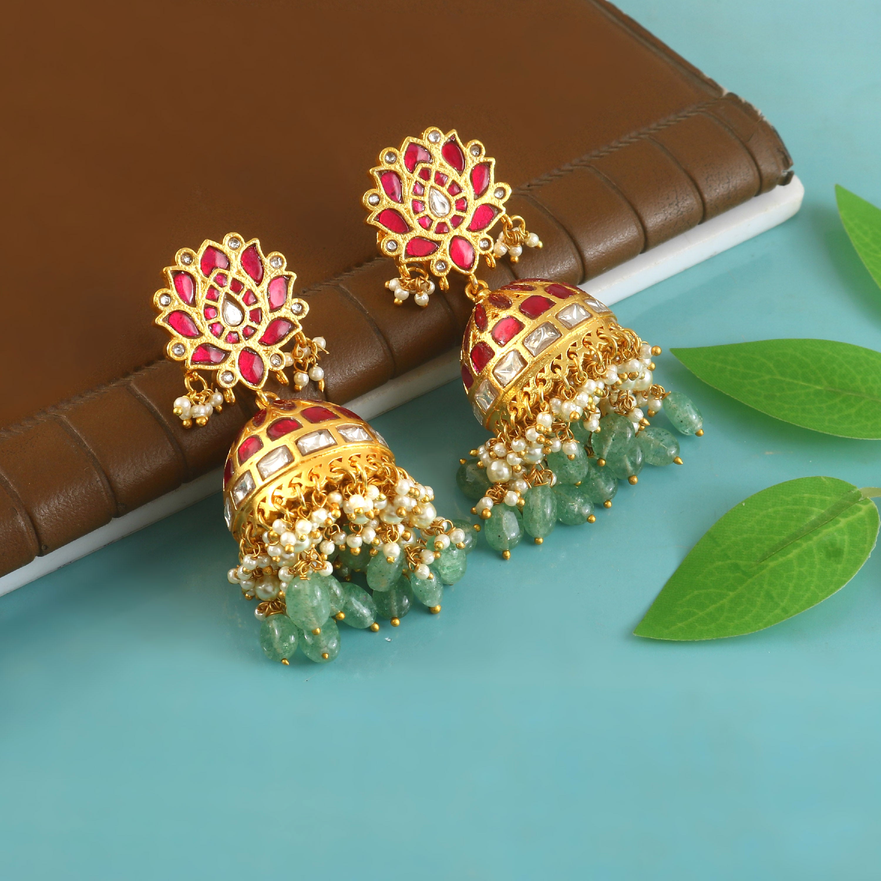 ER-173 - Jadau Kundan Earring with Emerald