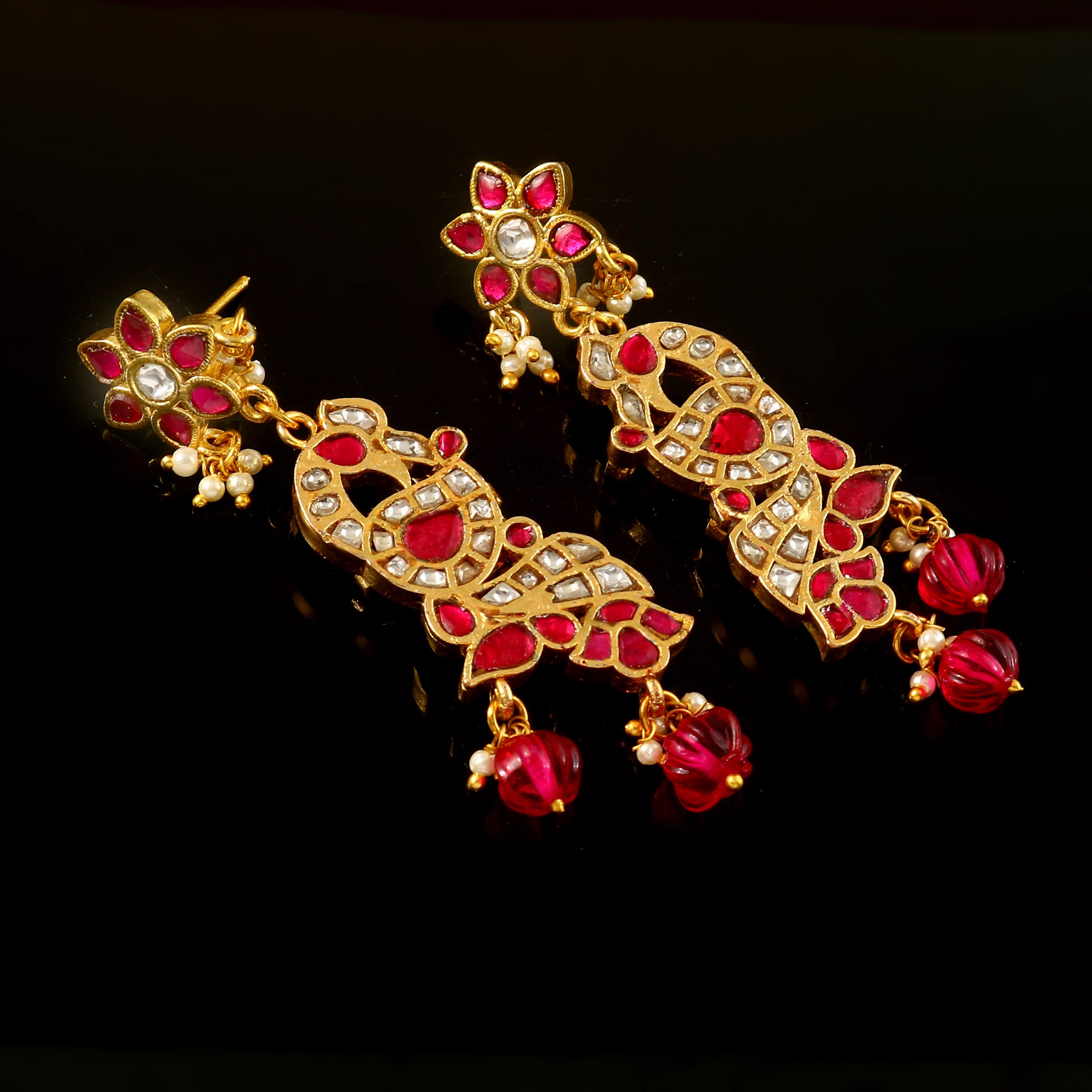 ER-178 - Jadau Kundan Earring with Emerald