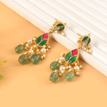 ER-179 - Jadau Kundan Earring with Emerald