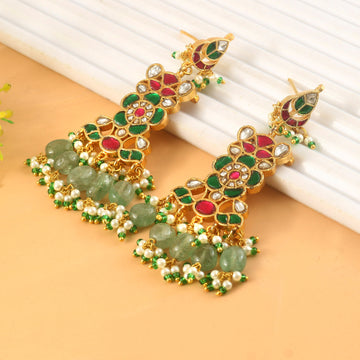 ER-181 - Jadau Kundan Earring with Emerald