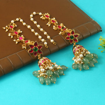 ER-187 - Jadau Kundan Earring with Emerald