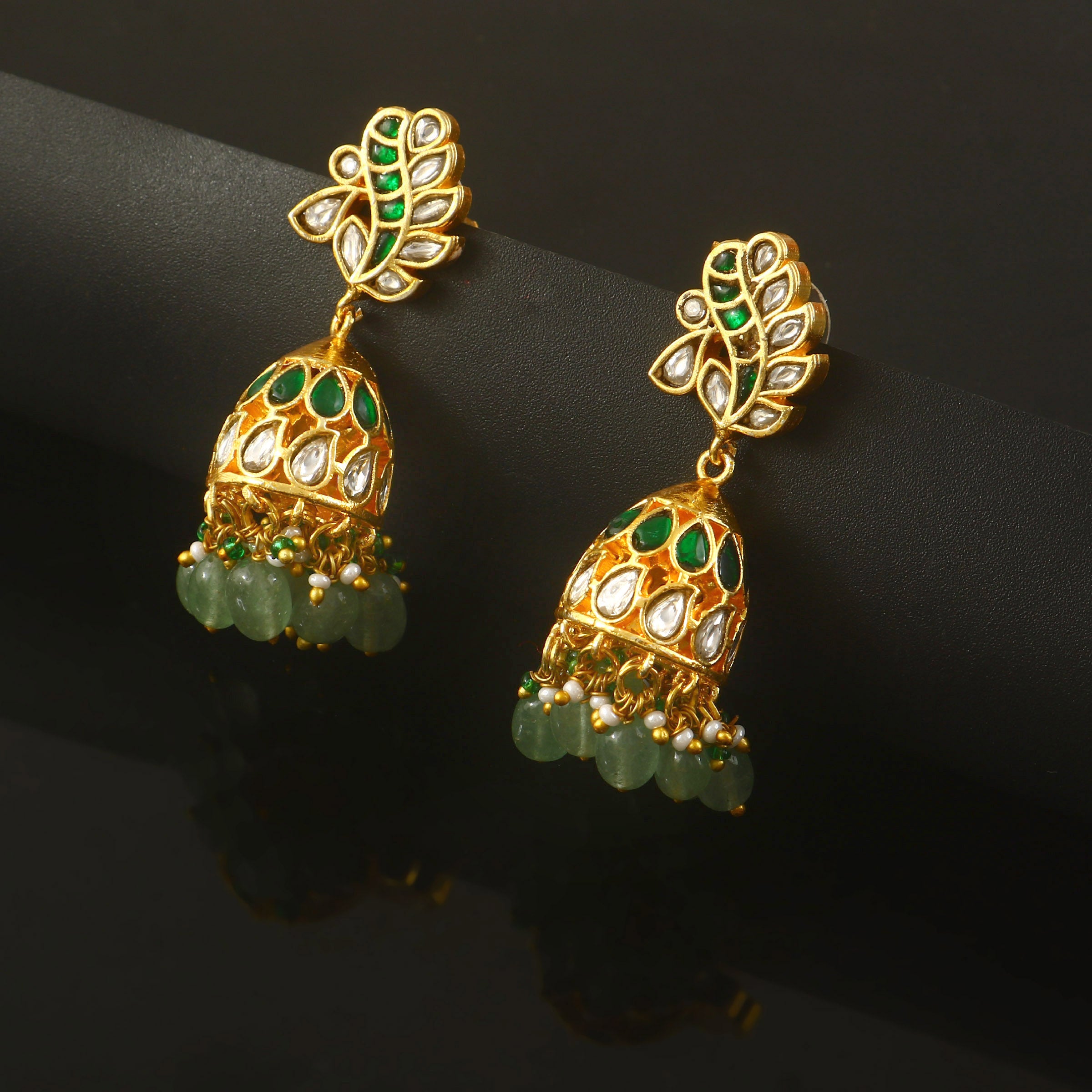 ER-188 - Jadau Kundan Earring with Emerald
