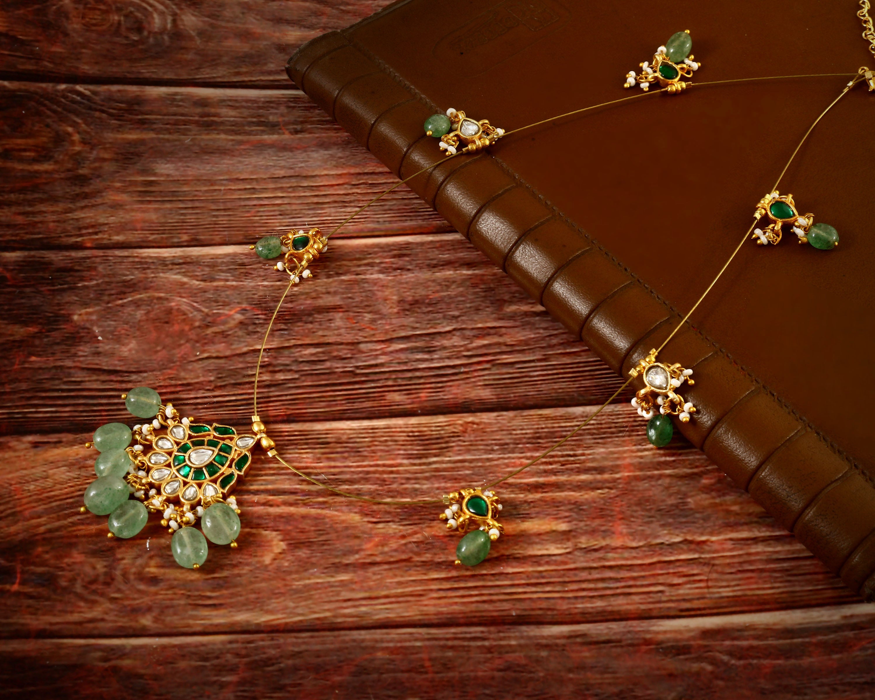 NK-101 - Daksha Jadau Kundan Necklace with Emerald