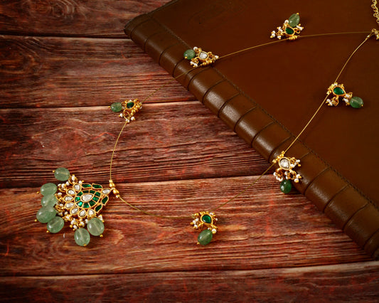 NK-101 - Daksha Jadau Kundan Necklace with Emerald
