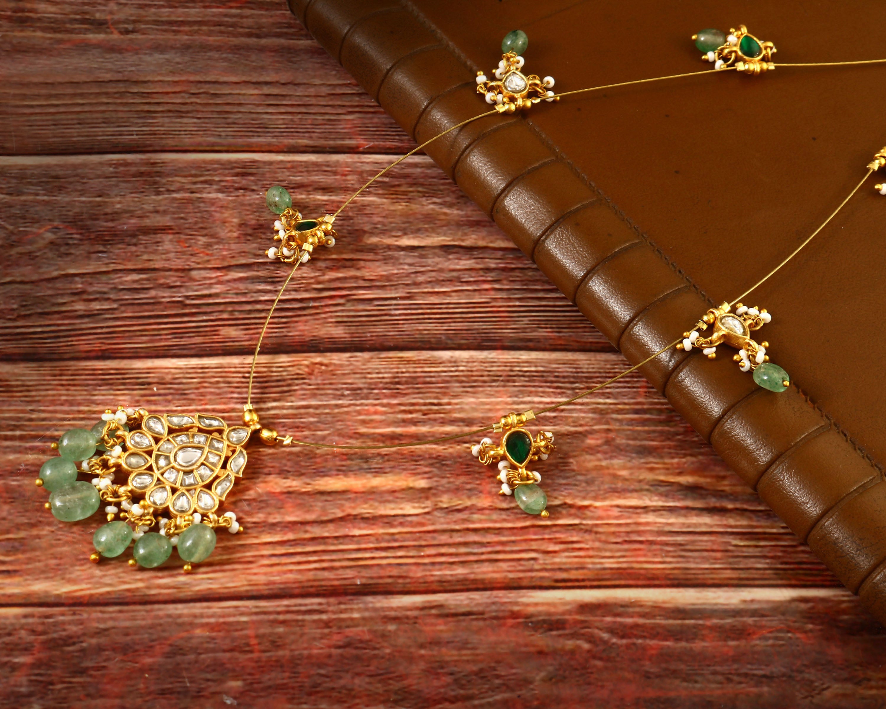 NK-108 - Ramyah Jadau Kundan Necklace and Emerald