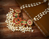 NK-113 - Aakarshak Jadau Kunda Chokar Set with White Pearls