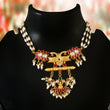 NK-115 - Mor Pankh Jadau Kundan Set with Red & White Stone