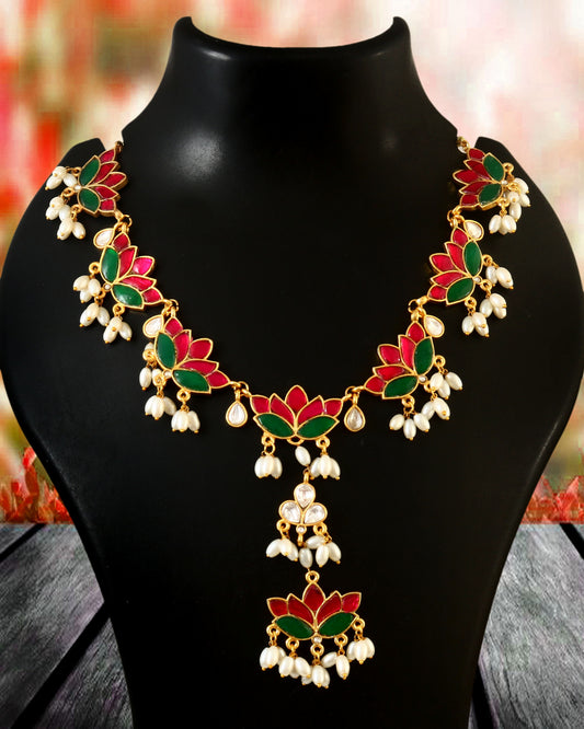 NK-128 - Gulaab Jadau Kundan Necklace