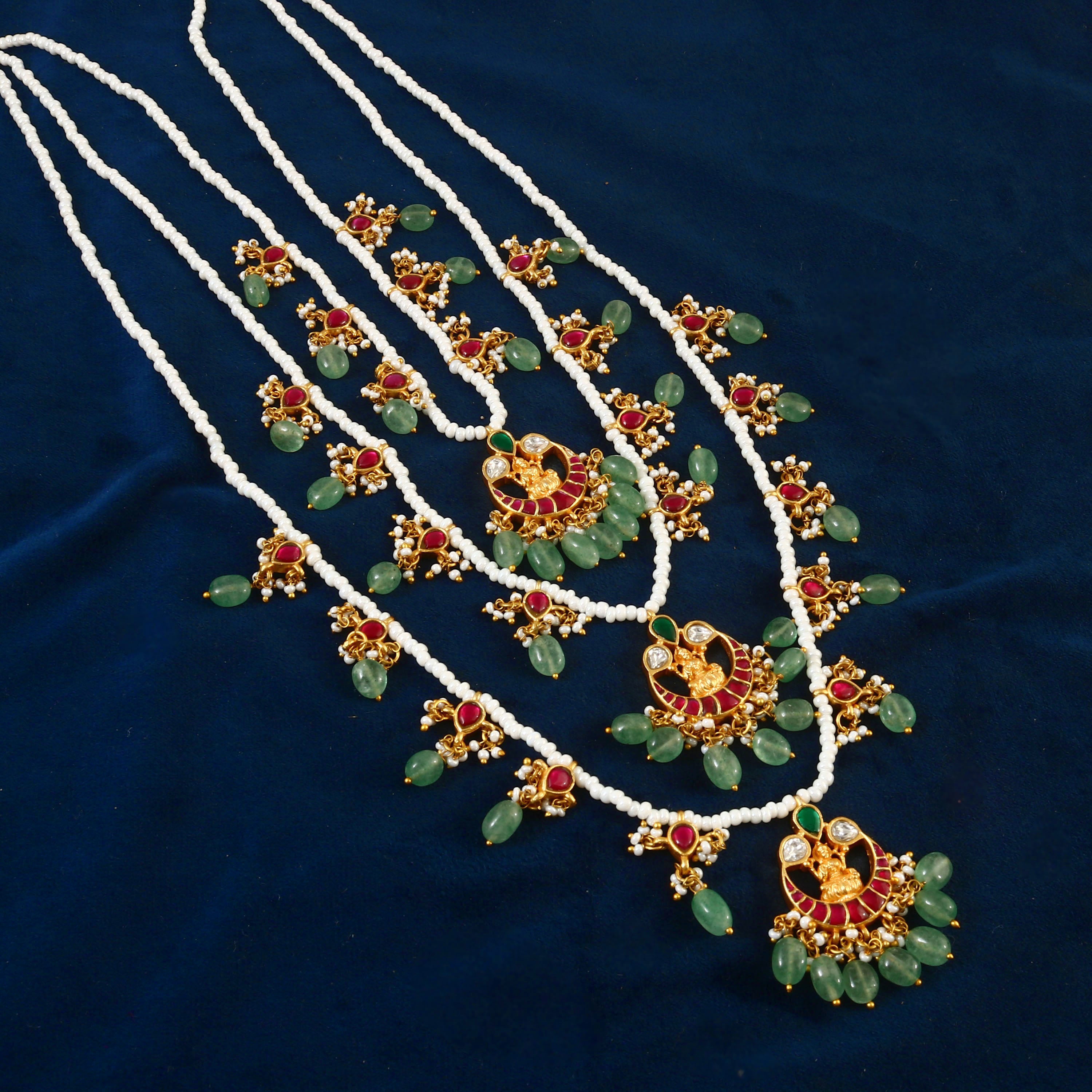 NK-134 - Teen Lada Jadau Kundan Haar