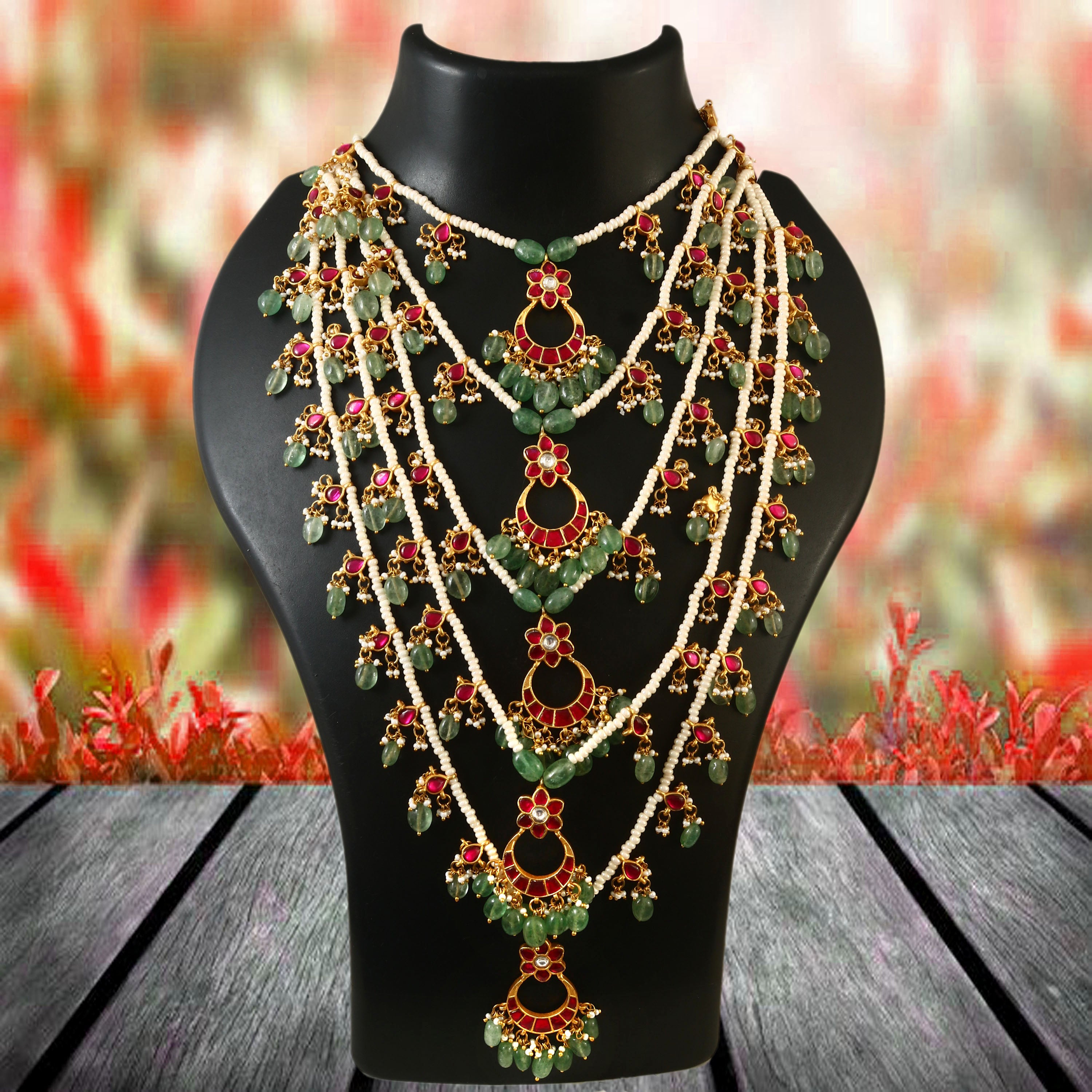 NK-136 - Zoya Panch Lada Jadau Kundan Raani Haar