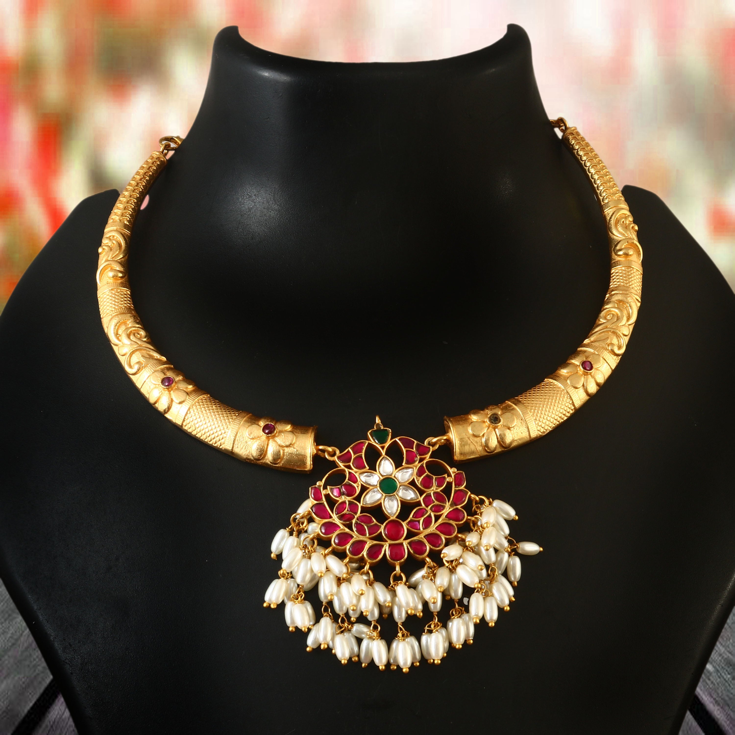 NK-138 - Shubh Jadau Kundan Set with White Pearls