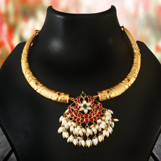 NK-138 - Shubh Jadau Kundan Set with White Pearls
