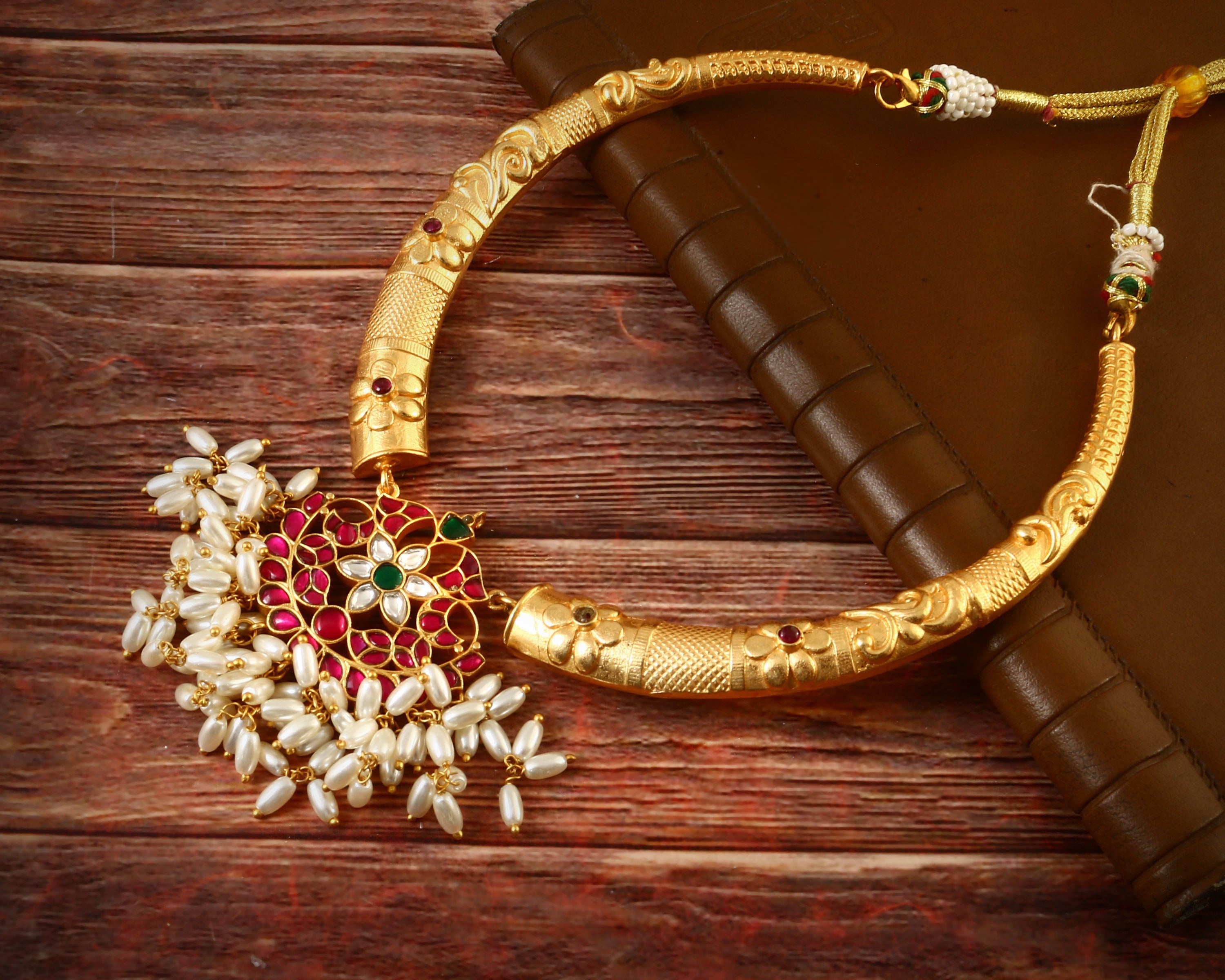 NK-138 - Shubh Jadau Kundan Set with White Pearls