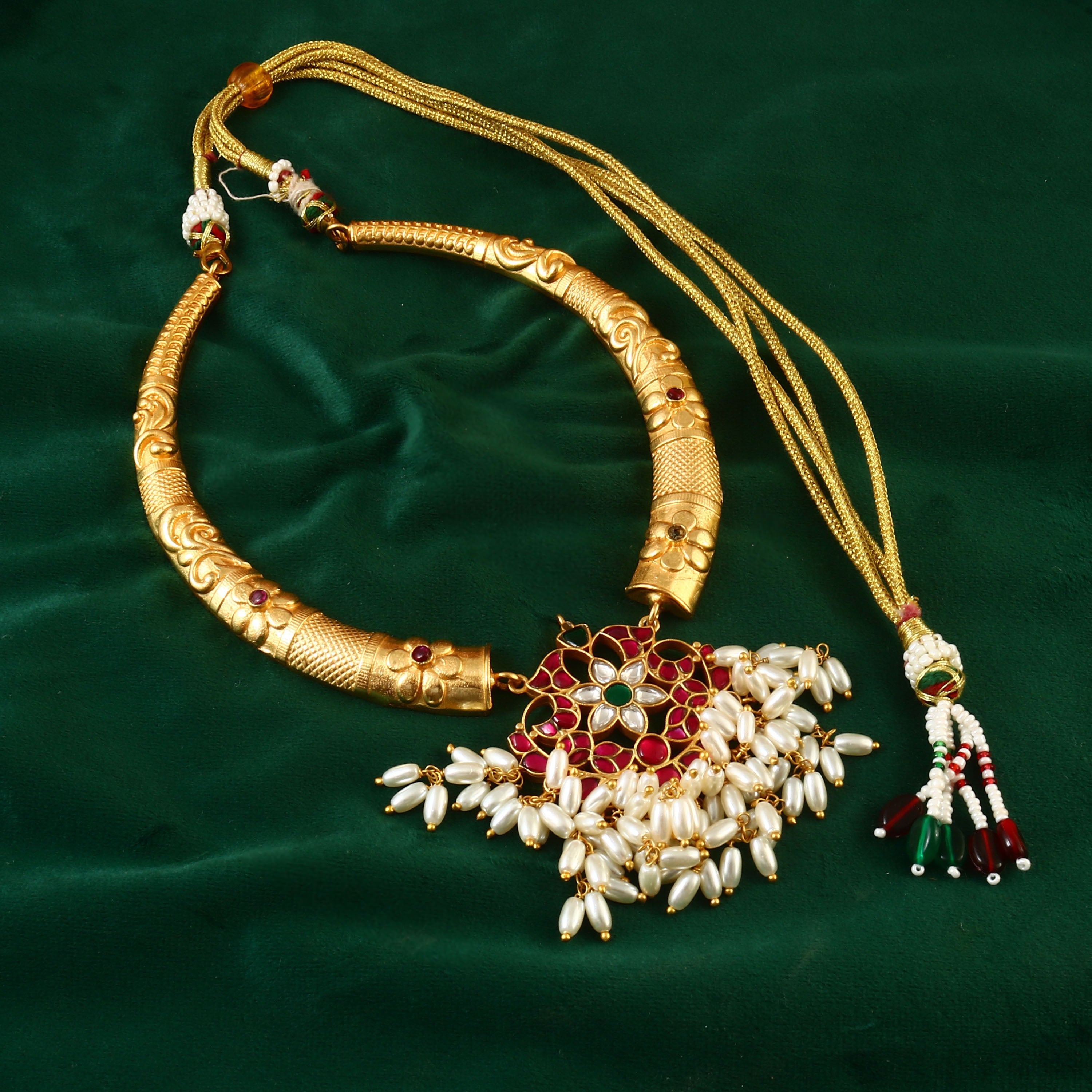 NK-138 - Shubh Jadau Kundan Set with White Pearls