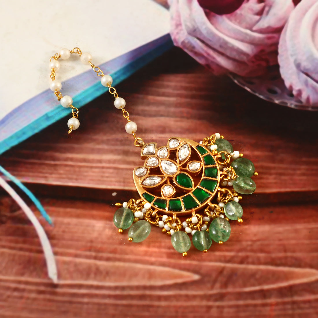 MT-101 - Jadau Kundan Mangtika with Emerald