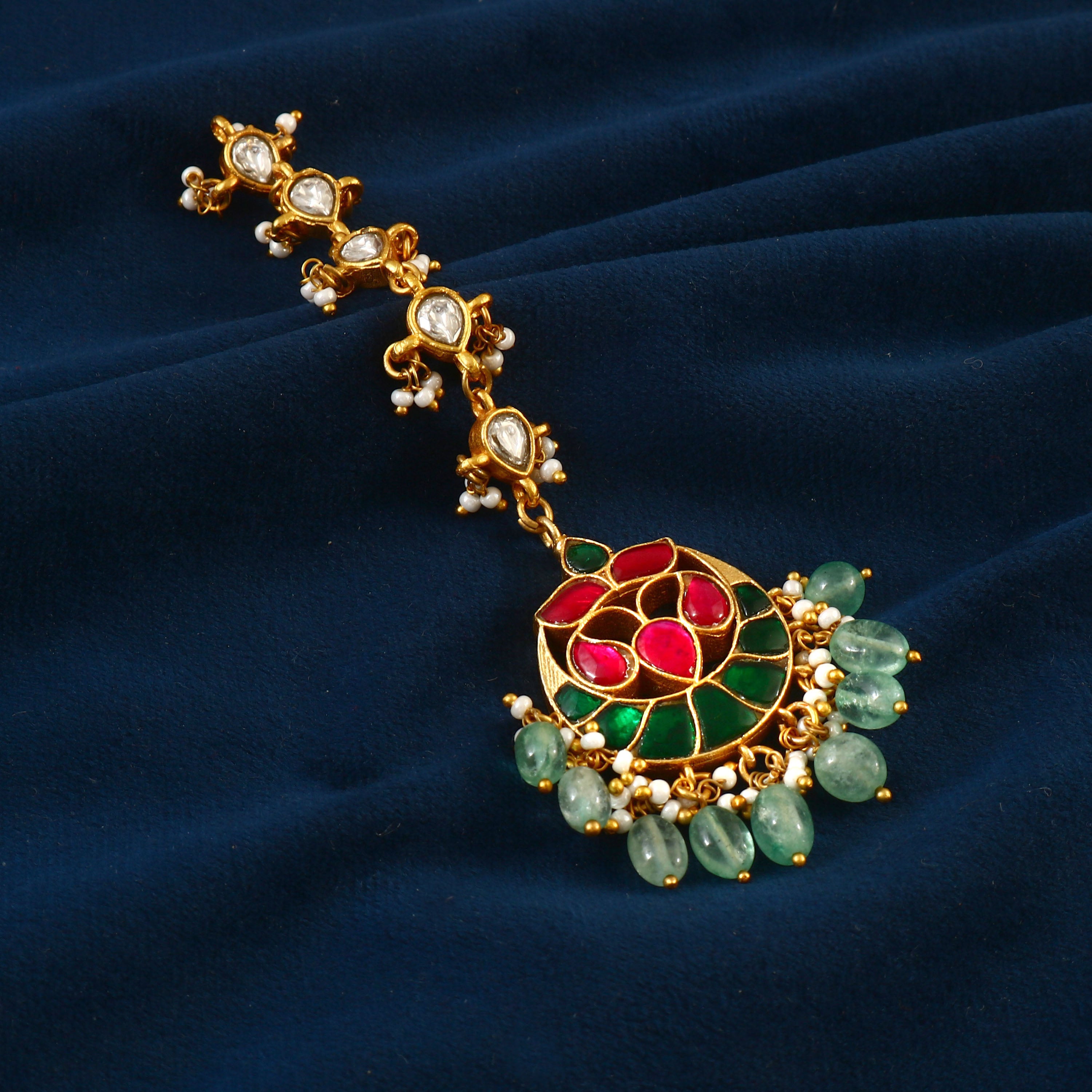 MT-104 - Jadau Kundan Mangtika with Emerald