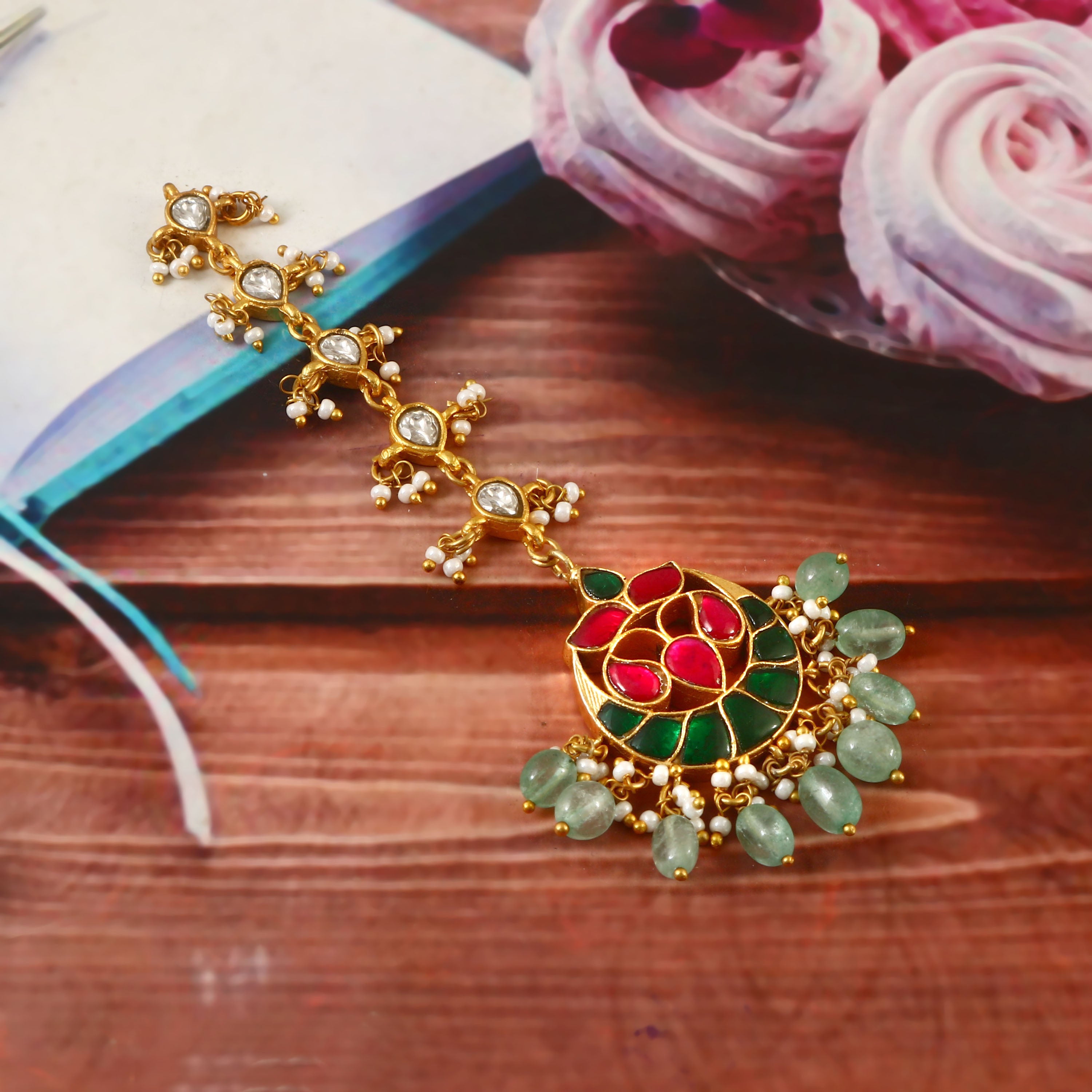 MT-104 - Jadau Kundan Mangtika with Emerald