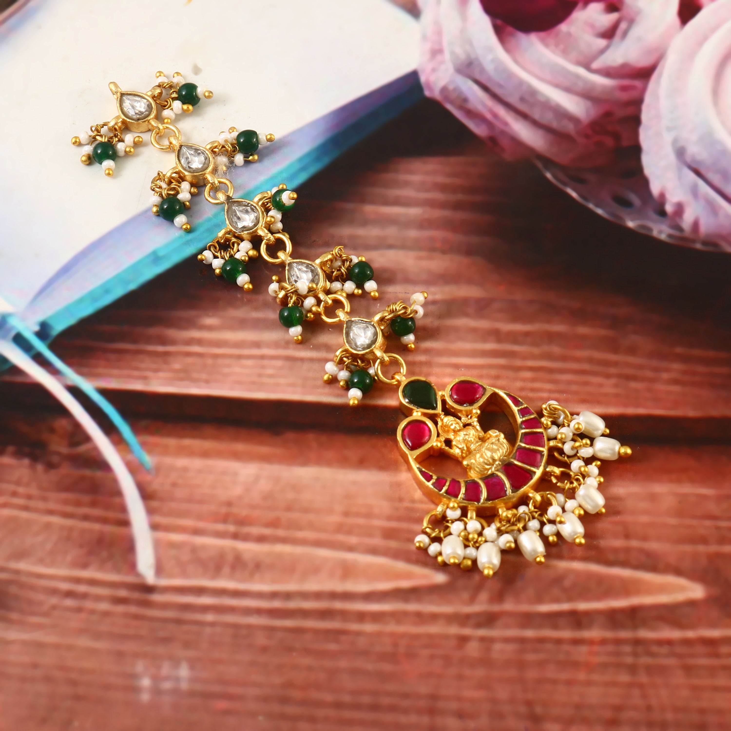 MT-106 - Jadau Kundan Mangtika with Emerald