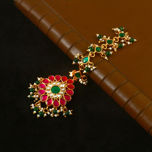 MT-108 - Jadau Kundan Mangtika with Emerald