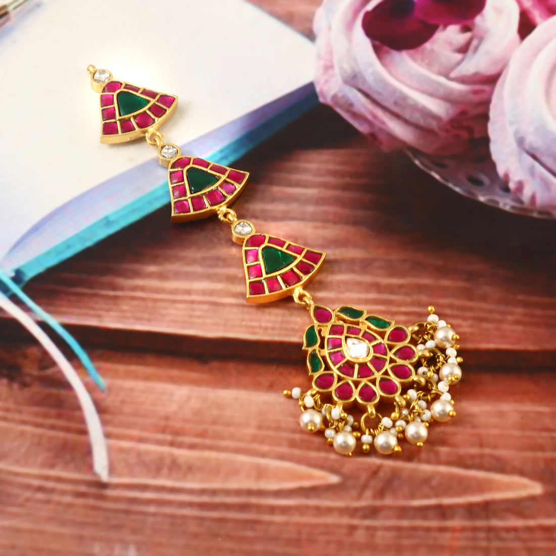 MT-111 - Jadau Kundan Mangtika with Emerald