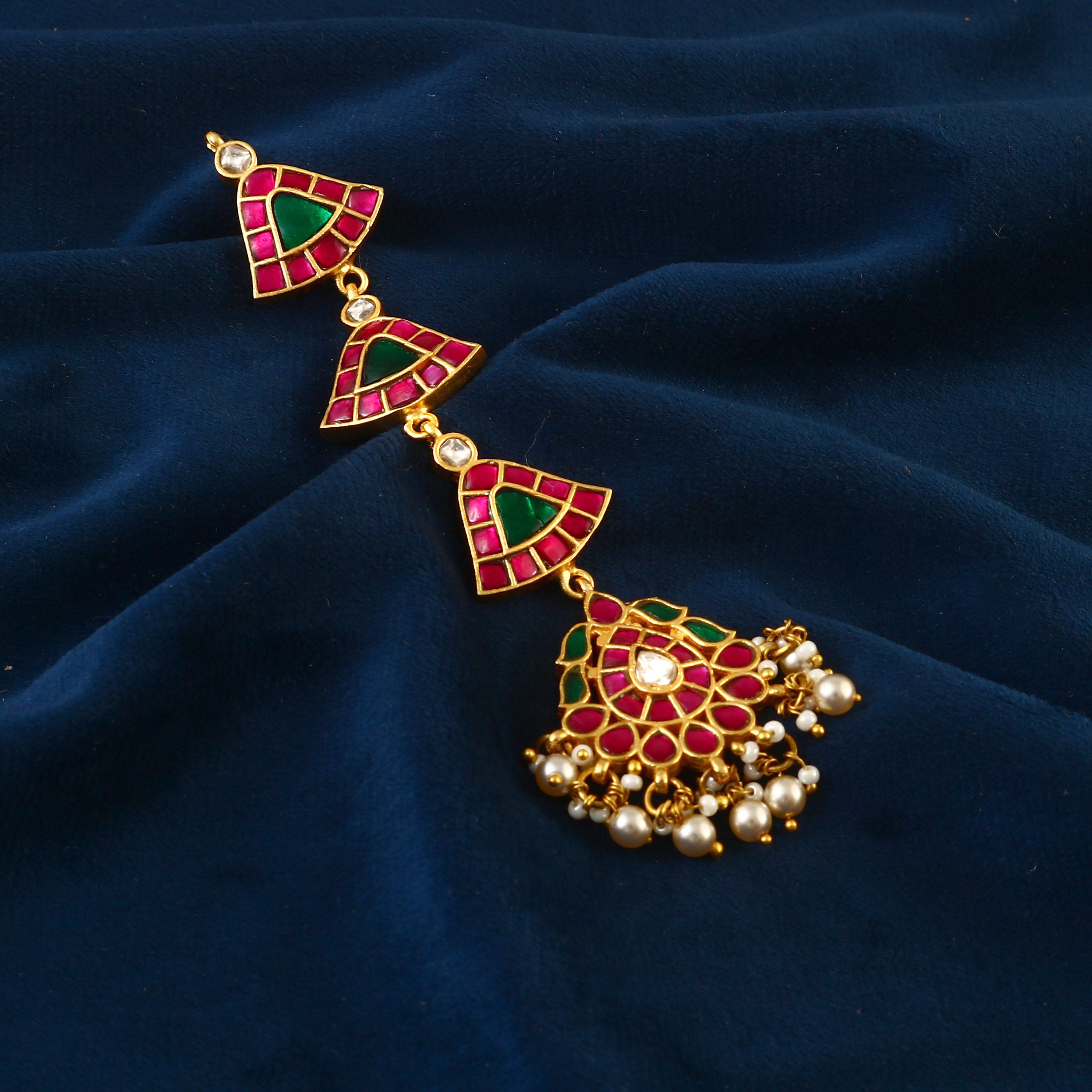 MT-111 - Jadau Kundan Mangtika with Emerald