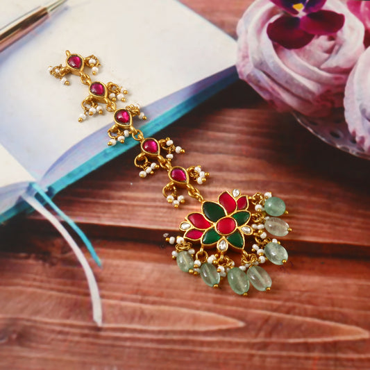 MT-113 - Jadau Kundan Mangtika with Emerald