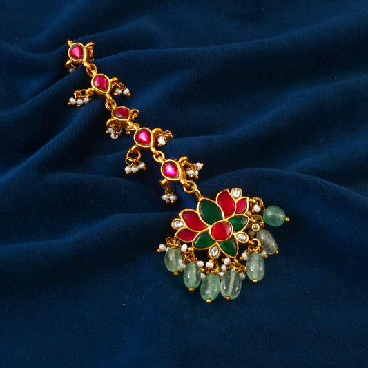 MT-113 - Jadau Kundan Mangtika with Emerald