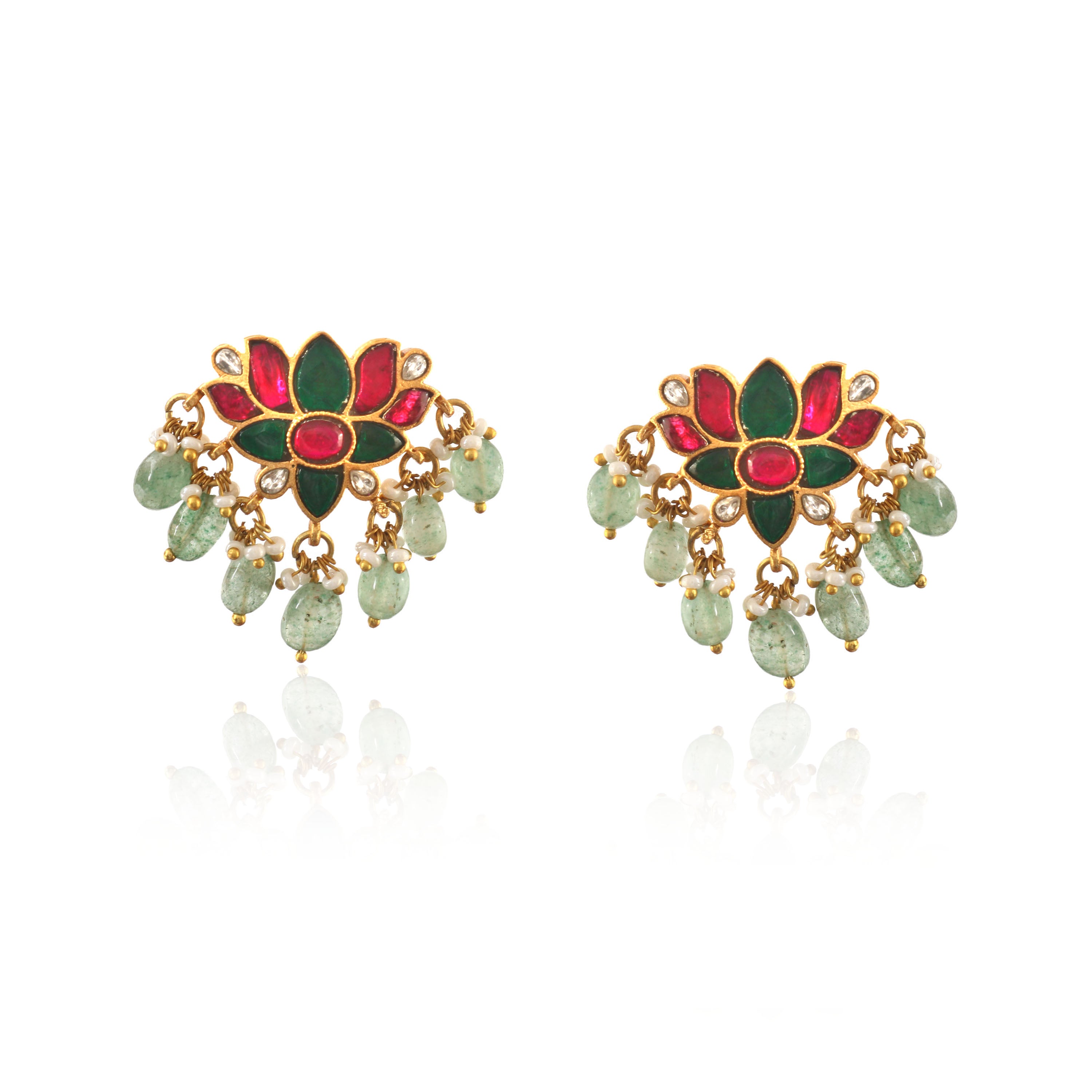 ER-101 - Jadau Kundan Earring with Emerald
